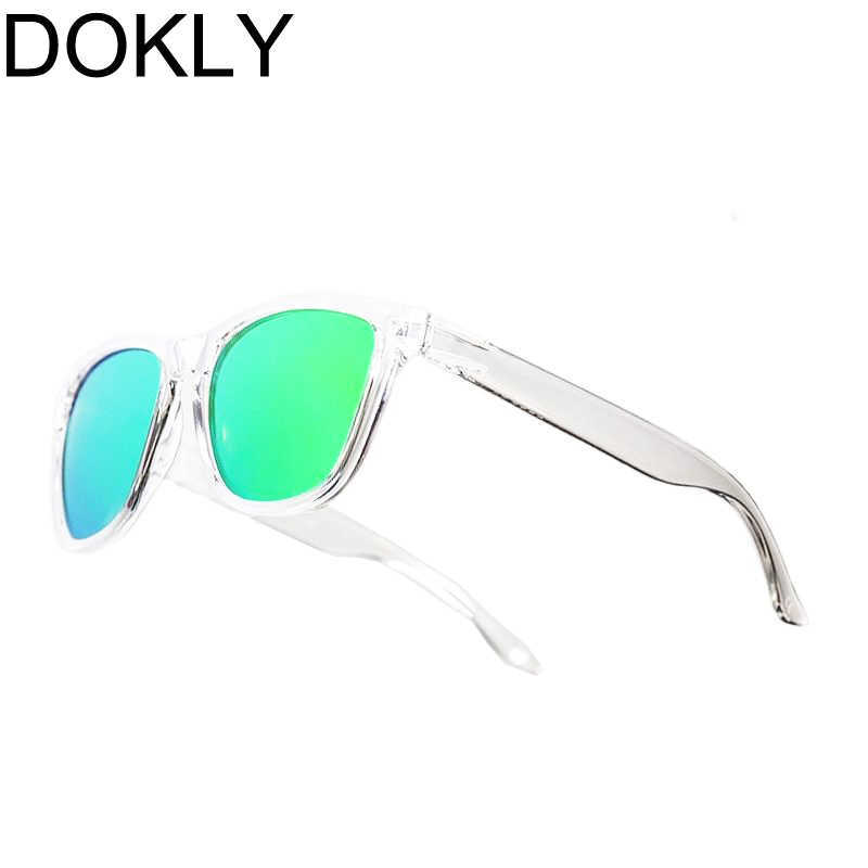 

Sunglasses DOKLY Unisex Clear Frame Green Lens Sunglasses Mirror Oculos Sun Glasses Gafas De Sol Fashion Sunglasses Women Eyewear W230210