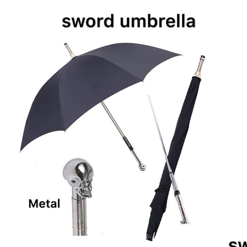 

Umbrellas Legislator Brand Fashion Long Handle Mens Matic Umbrella Windproof Business Sword Fighter Sunshade Mtifunctional Creative Dhjgf, Black