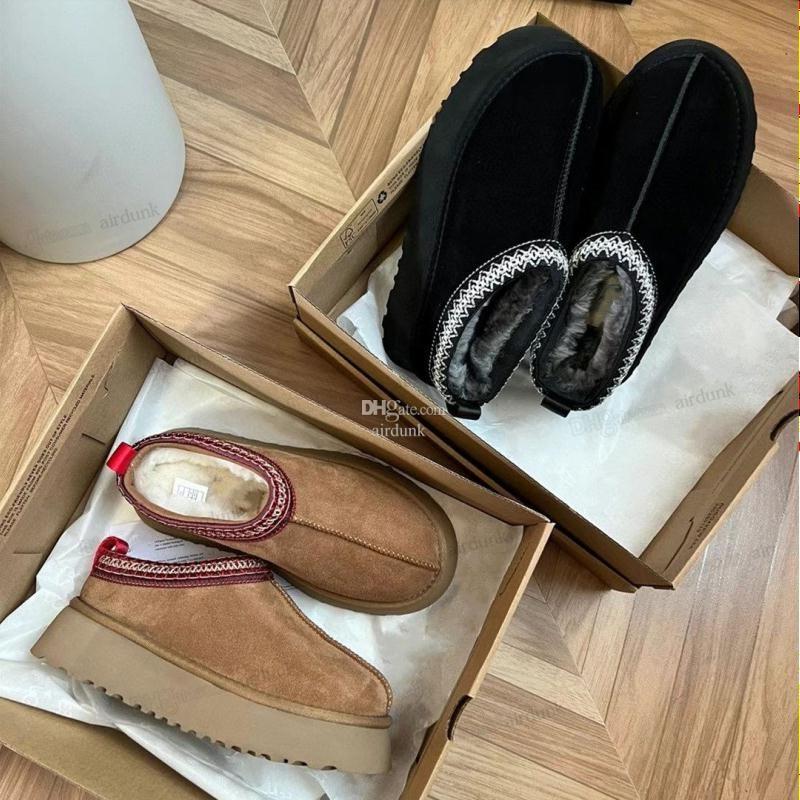 

Boots Australia Woman Snow Boot Designer Leather Lazy Fur Boots Thick Bottom Winter Platforms Slippers Black Maroon Tasman Shoes Slip-o Qsbn