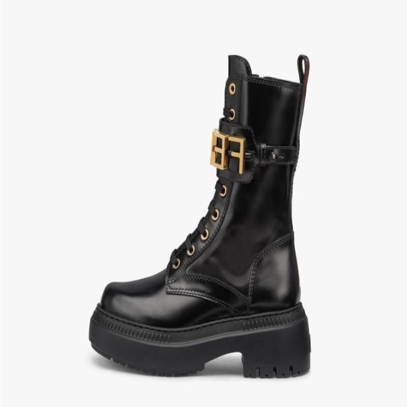 

Boots 2022 New Graphy Martin Boots Black open brim beaded leather fabric with gold metal accessories eyelets zipper fashionable avant-g Toqj