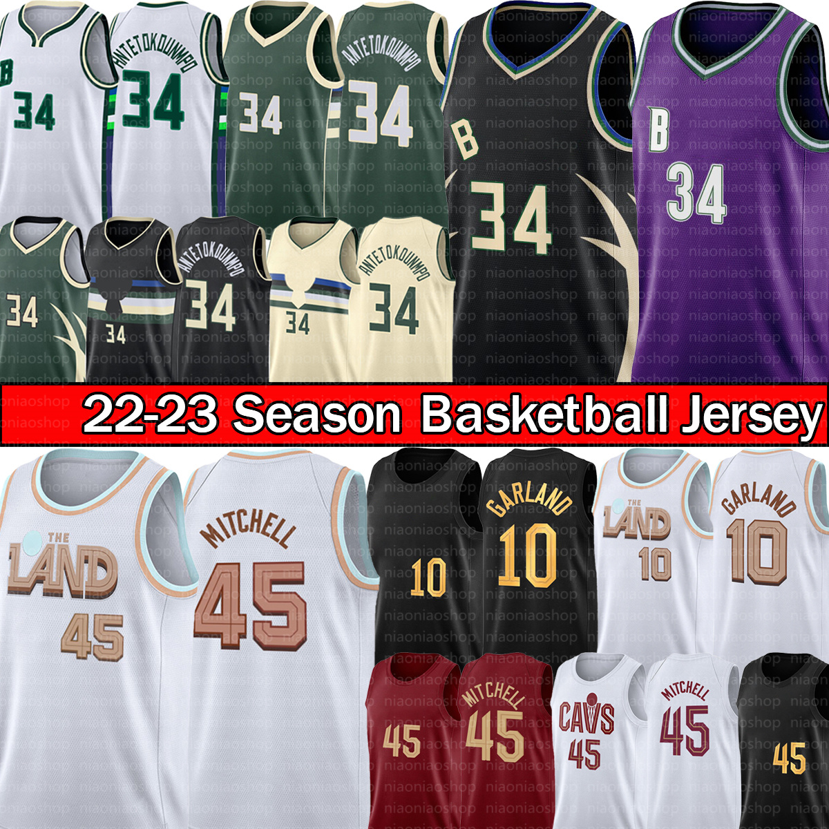 

Giannis Antetokounmpo Donovan Mitchell Basketball Jersey Darius Garland Clevelands Cavalier City 34 45 10 Black Blue Men Edition Shirt Milwaukees Buck Jerseys, Mens