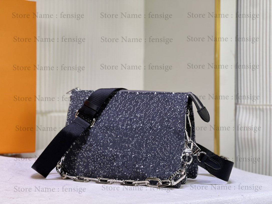 M57782 COUSSIN PM Denim bag Puffy Women Designer Shoulder bags Monograms Embossed Leather Chunky Chain handbags Womens Luxury Designer Cross Body