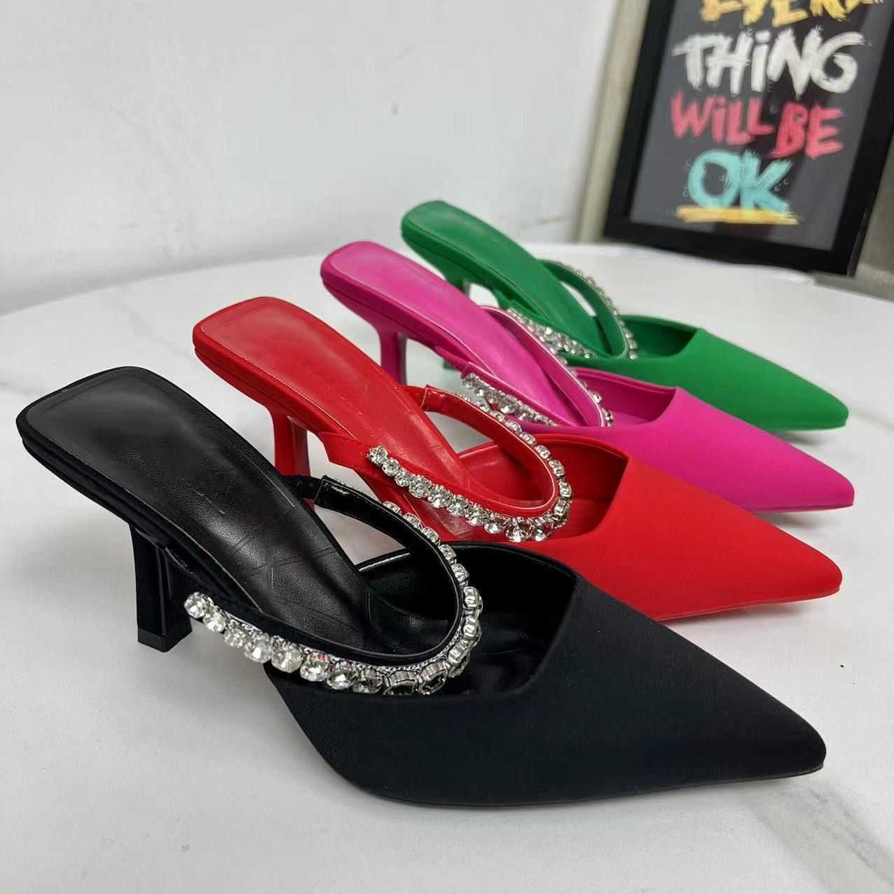 

Sandals Fashion high-heeled 5cm high-end women's sandals, Black