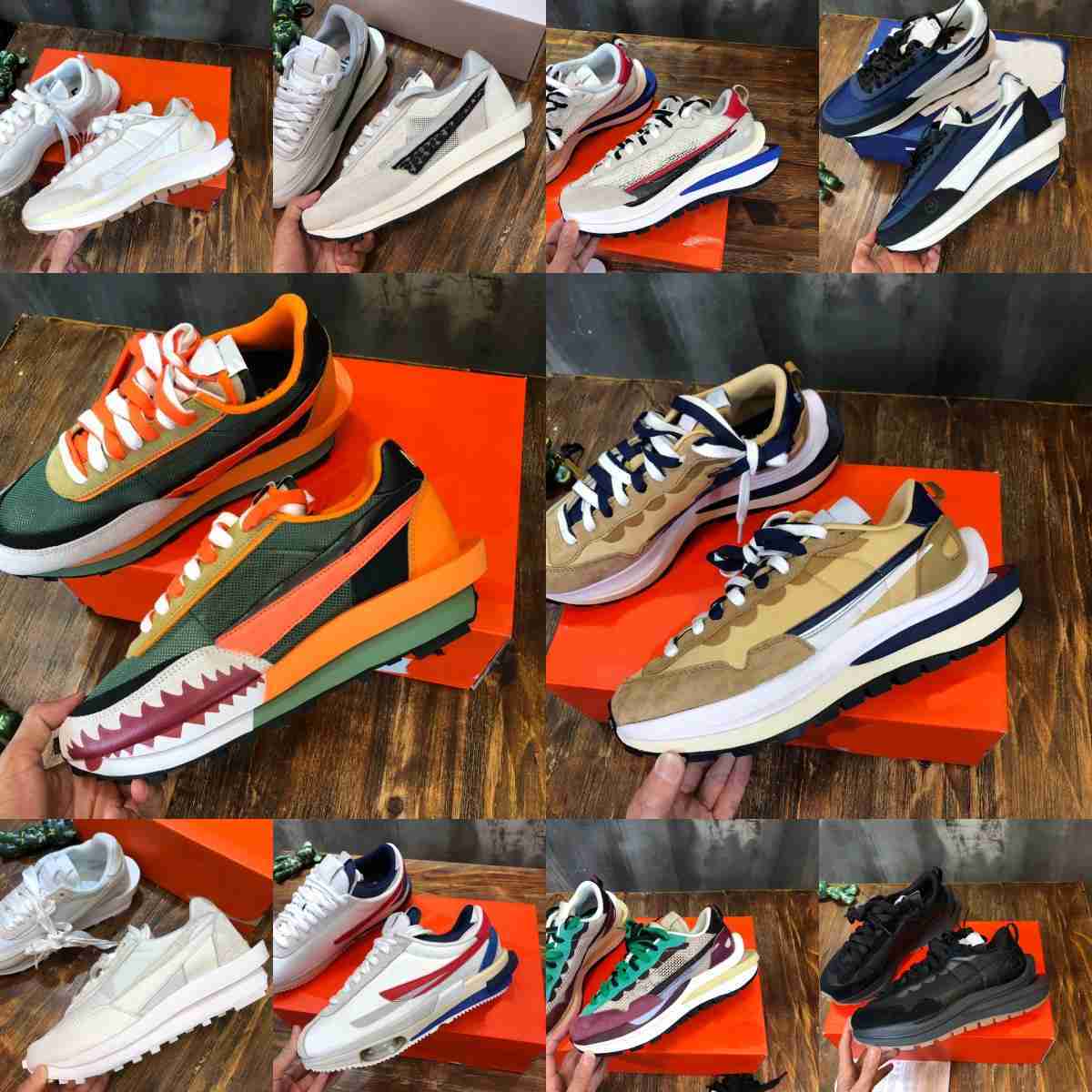 

2023 Designer Sneaker Sacais Zoom Cortez 4.0 Casual Shoes White University Red OG Vaporwaffle Sesame Trainer Kaws Leather Suede Waffle Sneakers Size 36-46