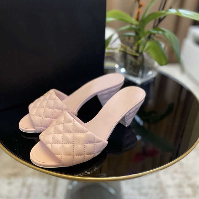 

wind Brand casual heel slippers women's 2023 spring and summer new women's shoes sandals, Apricot 6cm