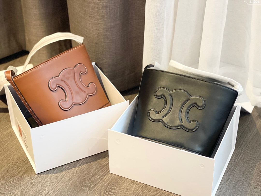 Vintage Bucket Bag Tote bag Fashion handbag Women shoulder bag Crossbody bag classic Arc de Triomphe logo all-match summer casual large capacity pur