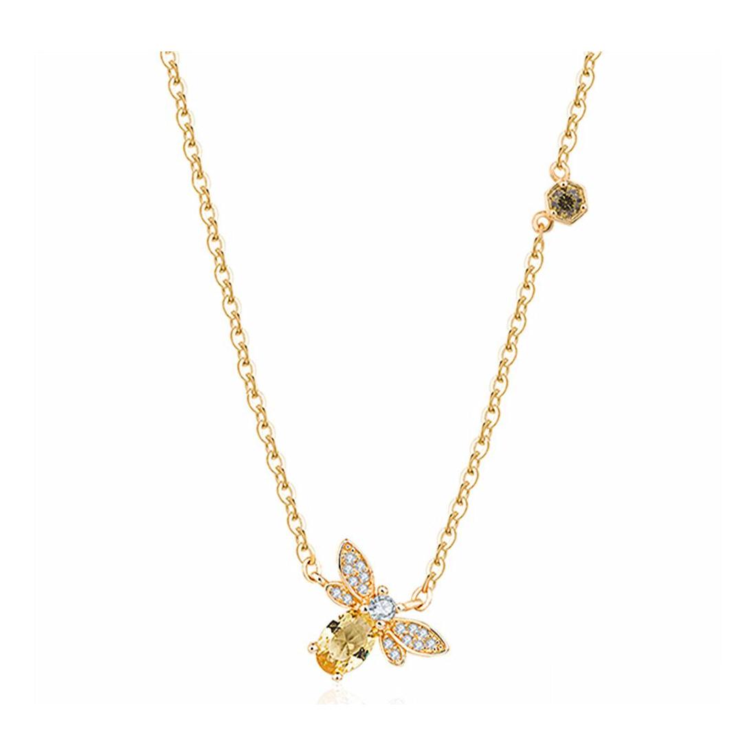 

Pendant Necklaces Bee Sier Necklace Natural Citrine Gemstone 14K Real Gold Plated Chain Jewelry Crystals Drop Delivery Pendants Dhxdj