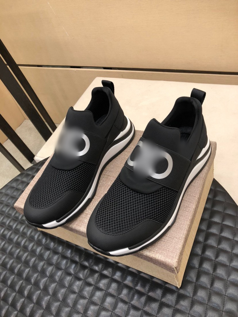 

fashion men designer shoes breathable net Luxury Mens sneakers sports trainers shoe with box, Black