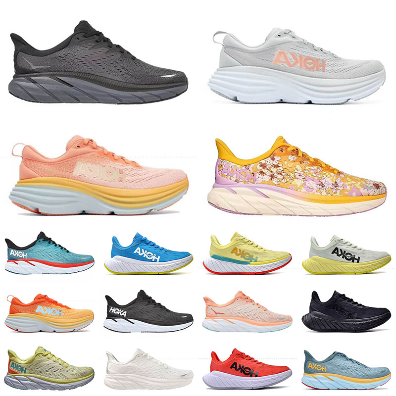

WITH BOX designer Mens Women Running Shoes Hoka ONE Bondi 8 Clifton Black White online store Shock absorption highway lifestyle Beige Outdoor Sports Trainers Eur 364, B5