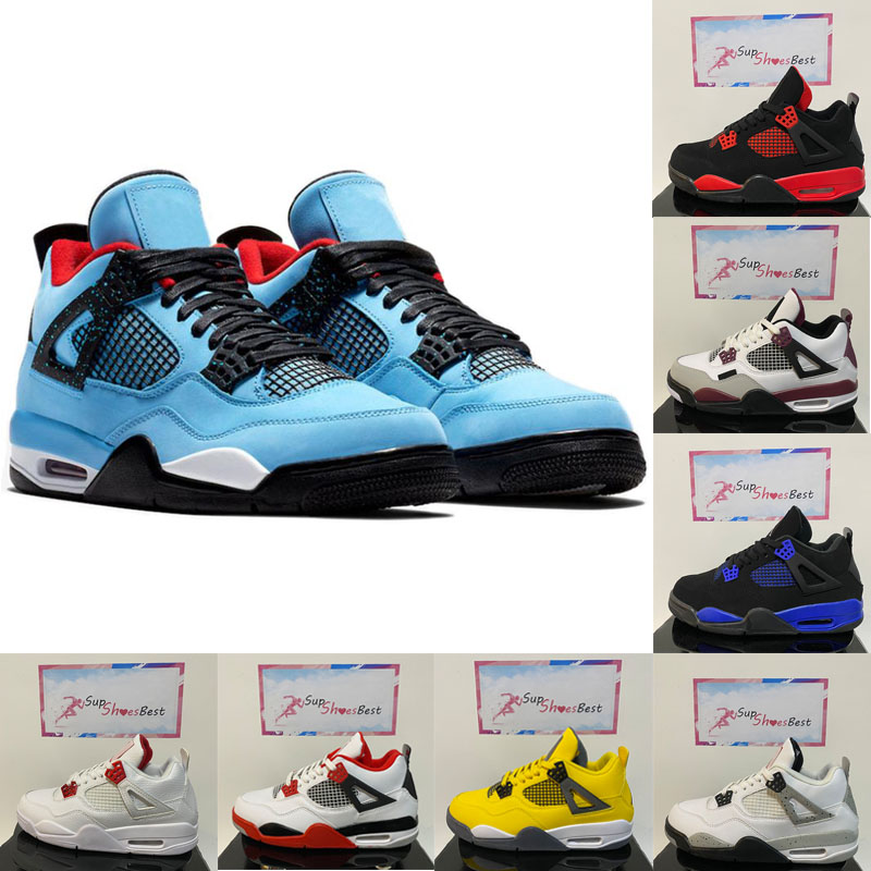 

Jumpman 4 Basketball Shoes For Men Women 4S Military Black Cat Sail Red Thunder White Oreo Cactus Jack University Blue Infrared Cool Grey OG Mens Sports Sneakers, Color 16