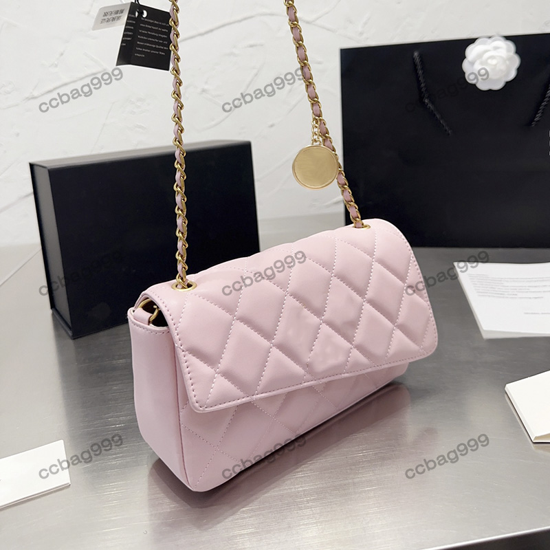 

CC Totes Sheepskin Leather Flap Gold Coin Chain Bags Embroidered Diamond Pattern Purses Luxury Famous Designer Bag Vintage Hardware Classic Handbag Wallet Women, Box