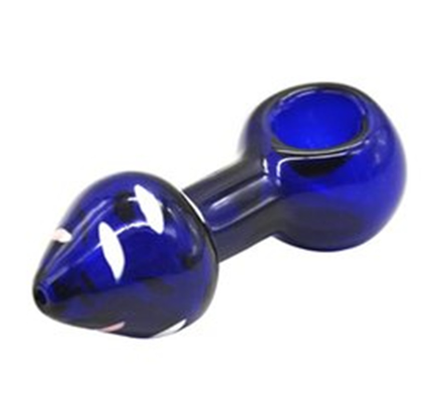 

New style glass pipe with unique blue shape and portable mini pipe