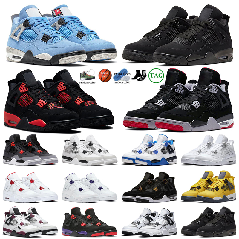 

4 4s Mens Basketball Shoes Sneaker University blue Black cat Military Black Red Customize Metallic cactus jack Bred Men Women trainers Sneakers size 36-47, #11