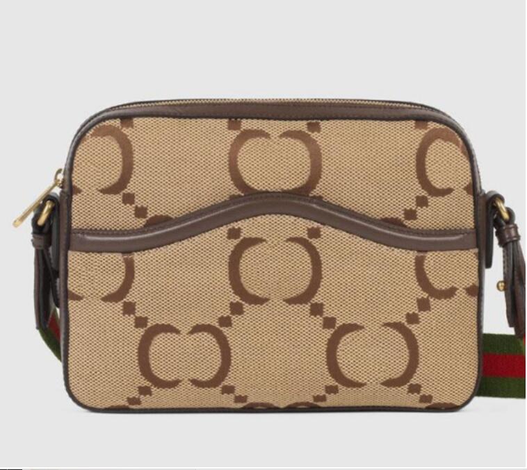 

2025Mens and womens fashionable messenger bag leather waist bags shoulder coin purse fashion designer handbag 22cm, Black