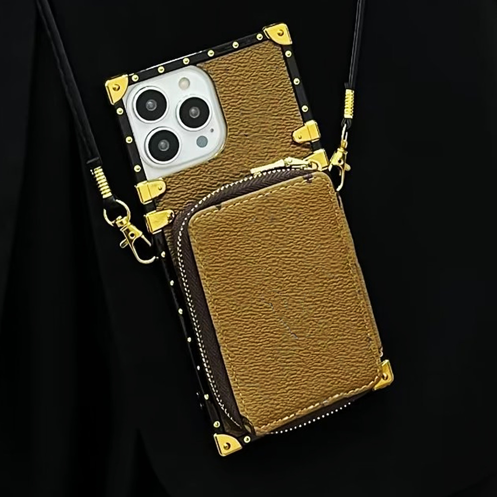 

Coins Pocket Designers Phone Cases for iPhone 14 13 Pro Max 12 Mini 11 XS XS XR 7P 8P Luxury Brand Card Holder Bags Leather Letter Samsung S22 S21 S20 ultra Note 20 10 9 Cover, Gift box