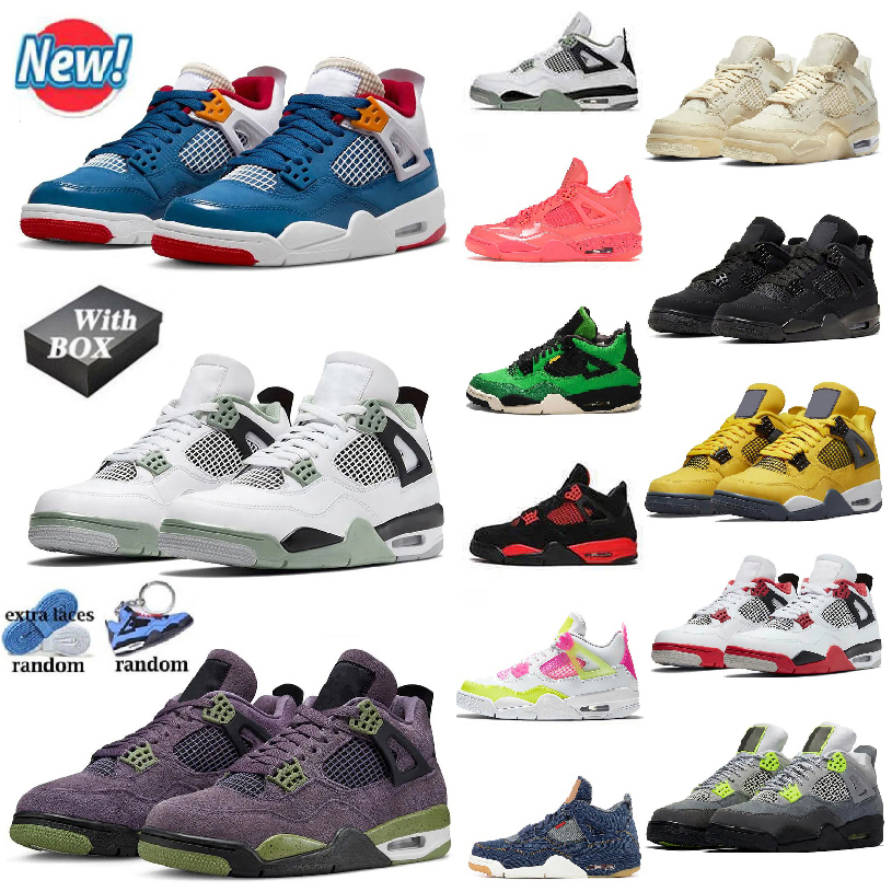 

With box 4s basketball shoes jumpman 4 men women Retro Seafoam Messy Room Midnight Navy Fire Red Cement Military Black Cat Photon Dust Oreo Sail sports sneakers re8v