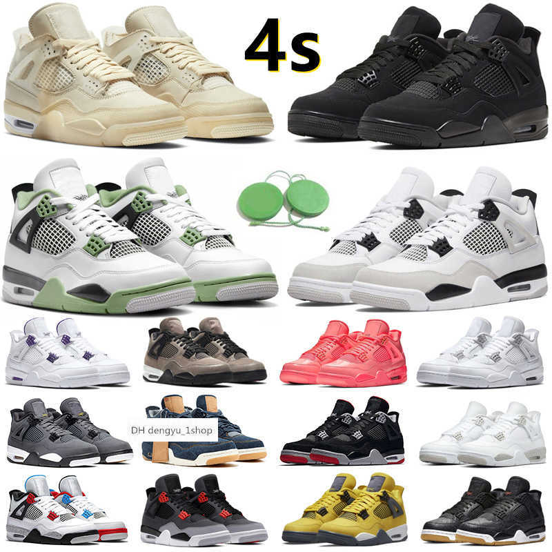 

Jumpman 4 4s Men Women BasketBall Shoes Seafoam Military Black Cat Red Thunder White Oreo UNC Sail Bred Infrared Photon Dust Ne OG air shoe, Color#32