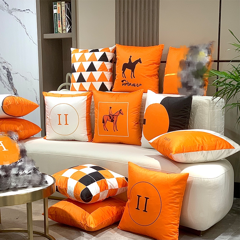 

Orange Luxury Throw Pillow Designer Cushion Bed Car Cushions Home Sofa Decorative Pillows With Inner 30x50cm 45x45cm 50x50cm, #1