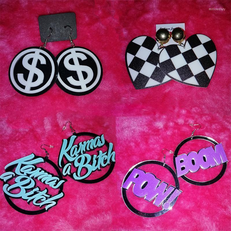 

Dangle Earrings & Chandelier Gothic Acrylic Letter Dollar Peach Heart For Women Charms Y2K Drop Gossip Girl 90s Style Jewelry GiftsDangle Mi