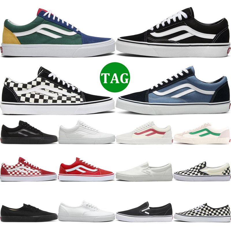 

Designer Old Skool Flat Running Shoes Men Women Black White Navy Red Yacht Club Primary Check Slip-On Checkerboard Golden Coast Mens Outdoor Sports Sneakers, 14