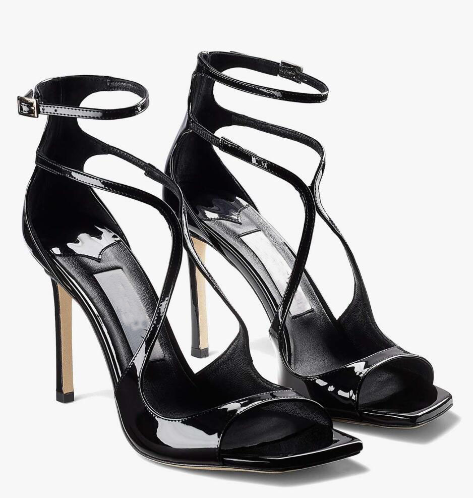 

Top Design Azia Sandals Shoes Women Square toe High Heels Curved Straps Wedding Dress Evening Lady Gladiator Sandalias Size 35-43 With Box, 11