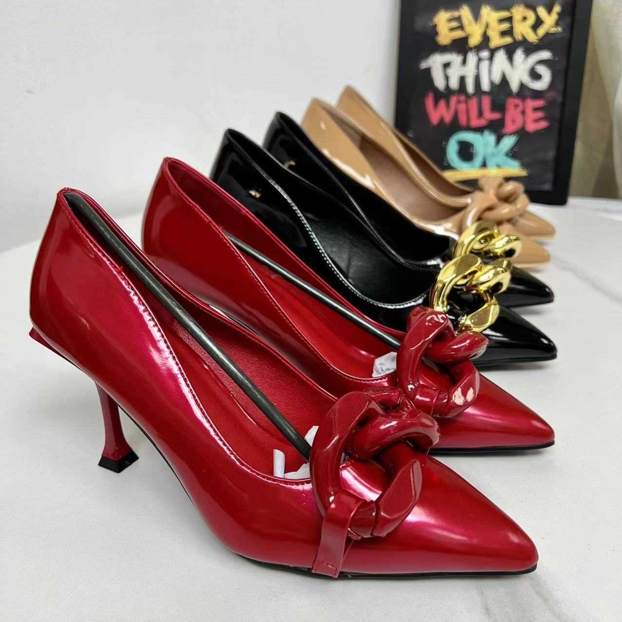 

Sandals Fashion high-heeled 8CM high-end women's single shoes, Black