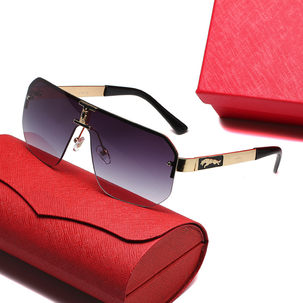 Oversized sunglasses designer sunglasses women luxury glasses Vintage Classic Frameless Metal Premium Flat Mirror Goggles mens sunglasses carti sung