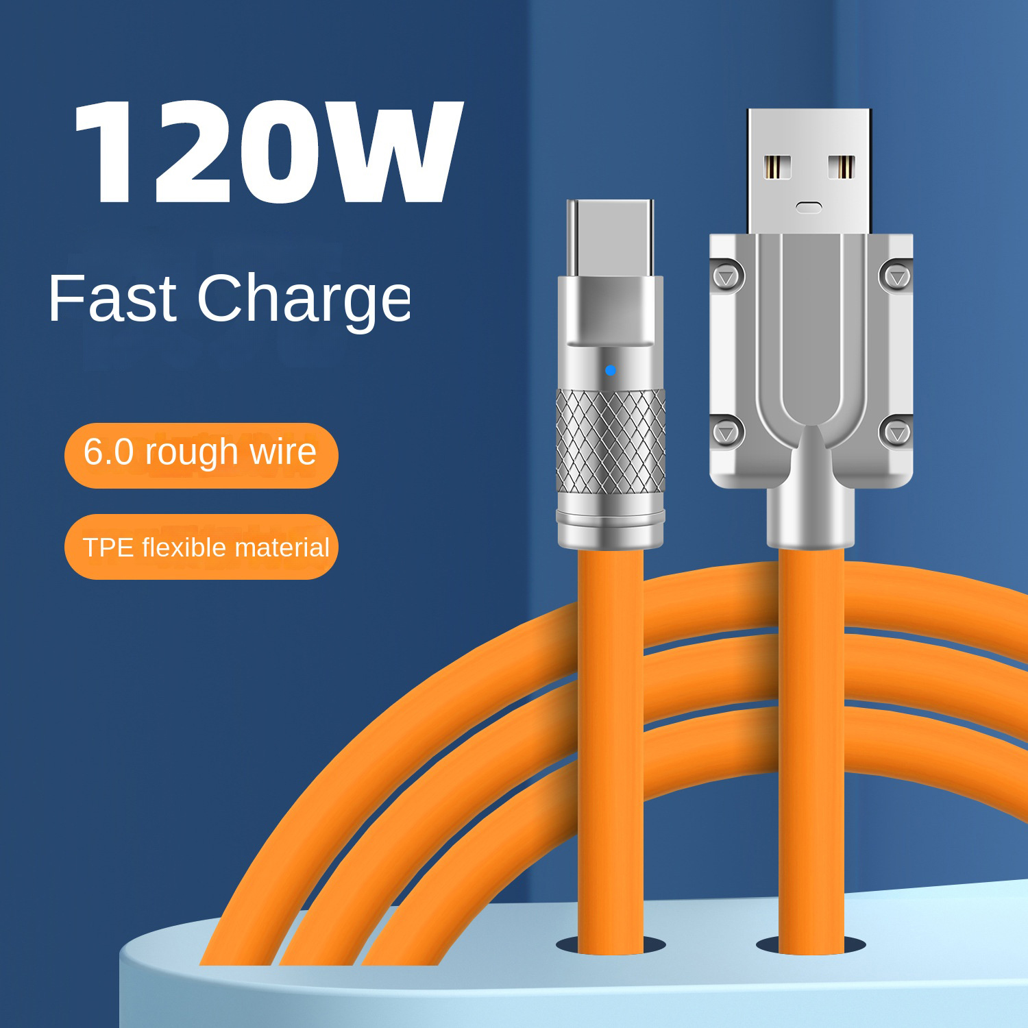 

120W 6A Super Fast Charge Type C Cables Liquid Silicone Cable Quick Charge USB Cable Micro Usb Cable, Mixed color(leave note)