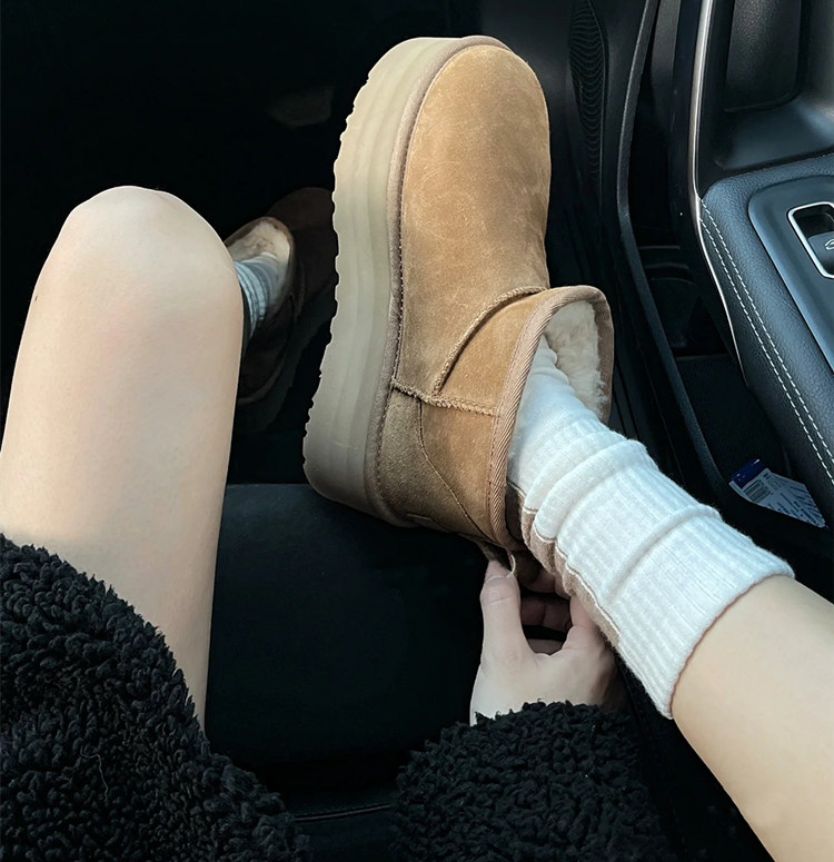 

5 cm Women snow boots australia Classic ultra mini platform boot Sheepskin Shearling Charcoal chestnut black brown fashion comfort winter womens designer booties, 02