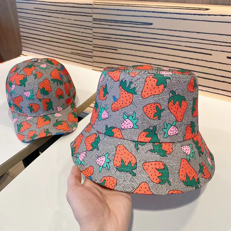 

Designer bucket hat mens and womens bucket hat fashion classic style strawberry print design sunshade social gathering gifts to give applicable, Baseball cap