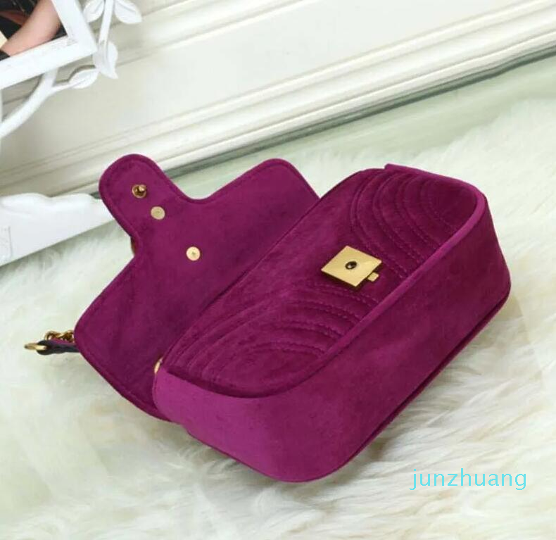 

Designer-Marmont Velvet Bags Wallet Classic Flip Fashion Handbags Women Famous Brands Shoulder Bag Designer Luxury Purses Gold Chain Quilted 05501, Red