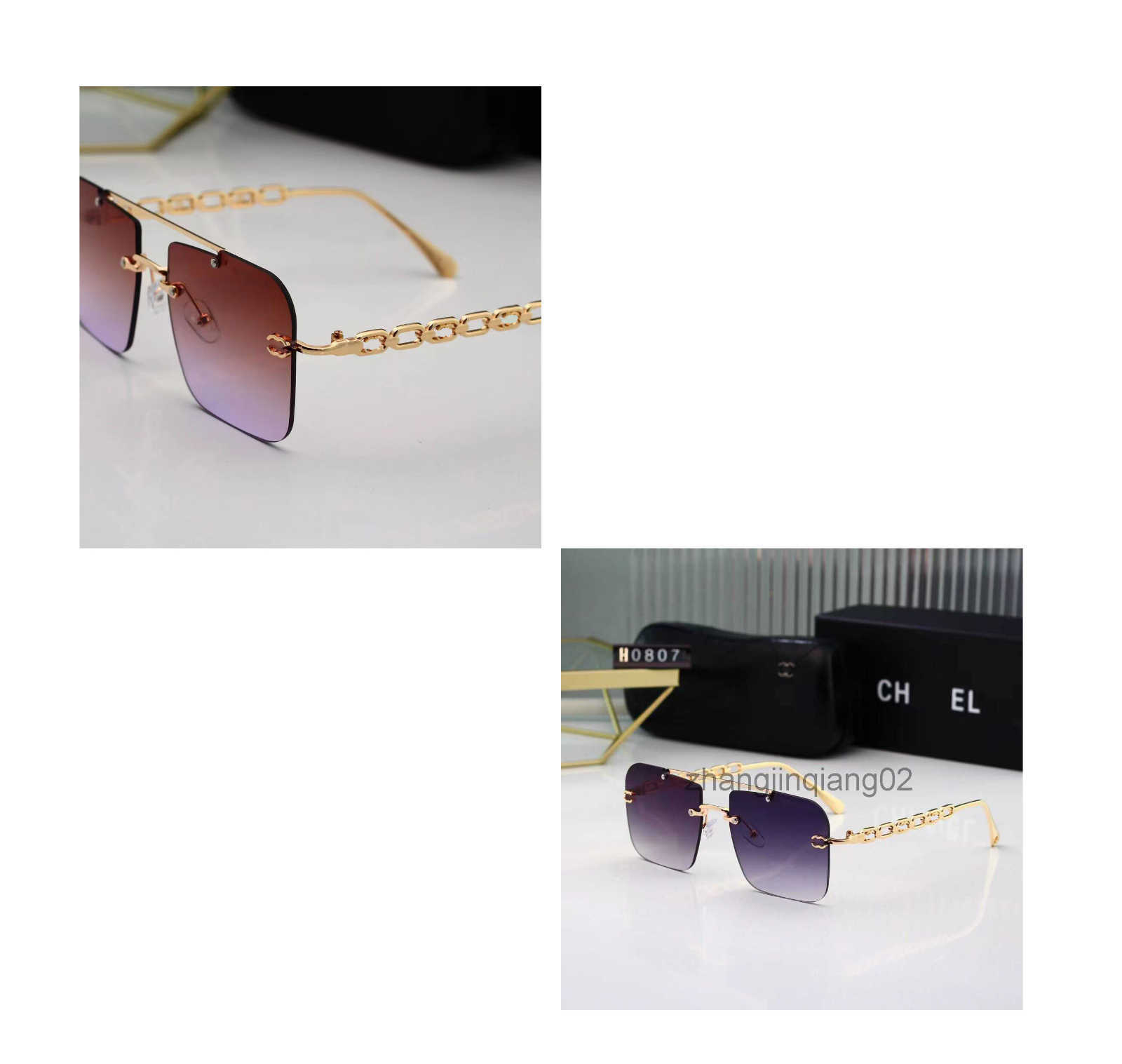 

Designer Channel Sunglass Cycle Luxurious Fashion Sunglasses Woman Mens Frameless Vintage Baseball Sport Summer Rimless Polarize Sun Glasses