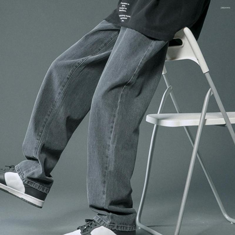 

Men's Jeans Denim Trousers Elastic Waist Male Baggy Vintage Straight, White