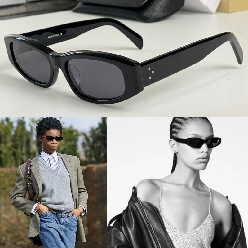 

Women Small frame square sunglasses Men designer Black sunglasses 40530 Retro Cutting Fashion Three-point mark Brand Design Vintage Personality Letter Sun glasses