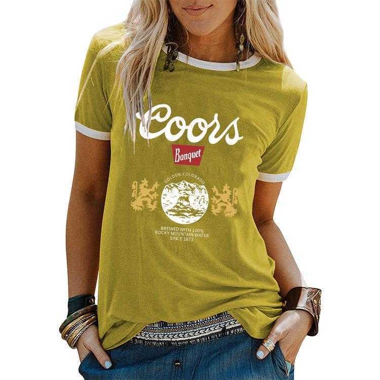 

Clothing Womens T Shirt Coors Banquet Letter Short Sleeved, Color7