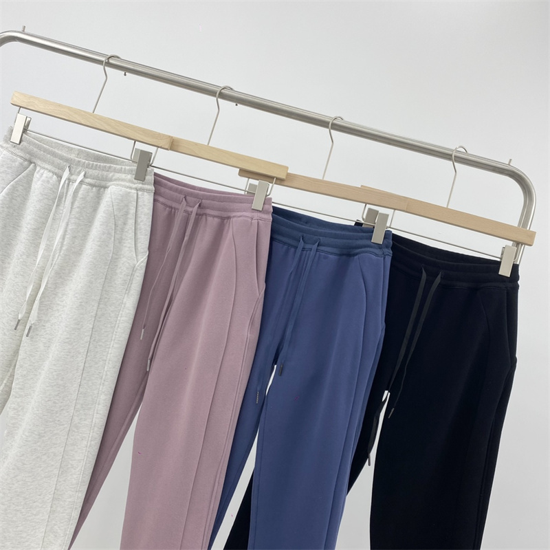 

Lu Yoga Jogging Scuba Ladies High Waist Sweatpants Pure Cotton Fleece Sweater Pants Fitness Autumn And Winter, Pink