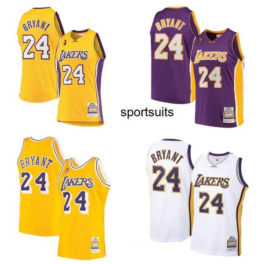 

CUSTOM Basketball jersey 8 Bryant black mamba Mitchell Ness 2008-09 yellow blue purple Men Stitched retro jerseys, With logo 9