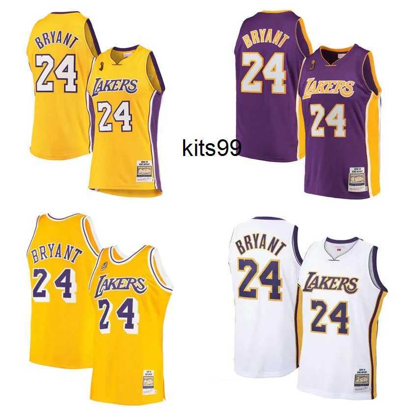

CUSTOM Basketball jersey 8 Bryant black mamba Mitchell Ness 2008-09 yellow blue purple Men Stitched retro Lakerses jerseys, With logo 13
