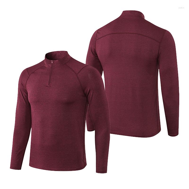 

Men' T Shirts Men' Quarter Zip Long Sleeve Athletic Pullover Top Golf Workout Running Tee Shirt Wine Red Sweatshirts Quickly Dye