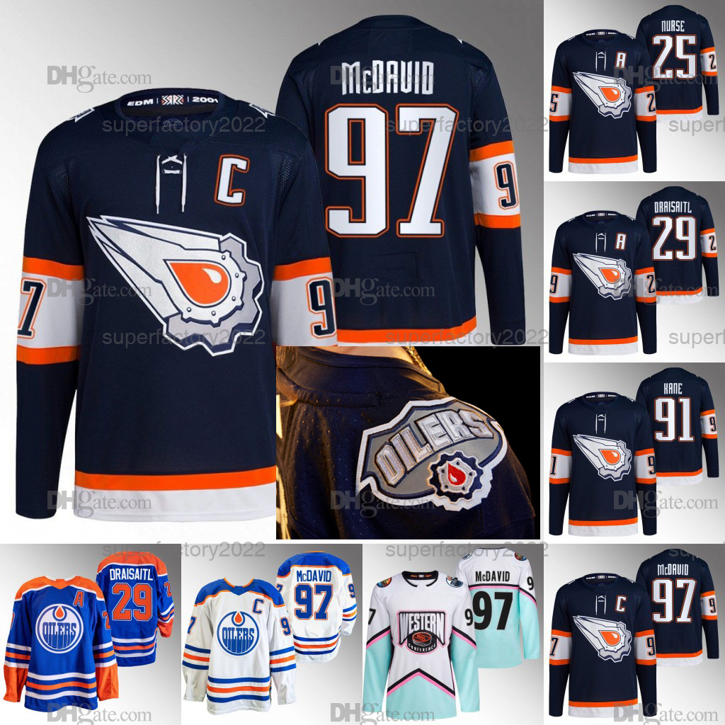 

Connor McDavid 2022-23 Reverse Retro Oilers Jersey Evander Kane Leon Draisaitl Jesse Puljujarvi Jack Campbell Zach Hyman Darnell Nurse Yamamoto Jesse Puljujarvi, All star jersey