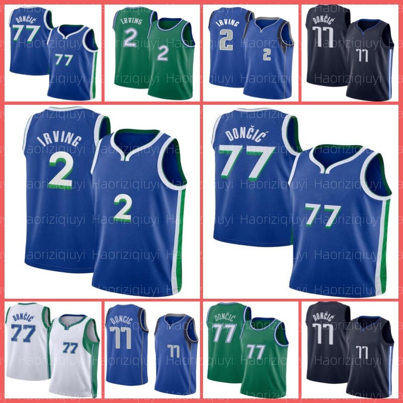 

Irving 2 Kyrie Dalla Maverick Luka Doncic Jersey Basketball 77 2022 Fans Shirt green White Jerseys, Men jersey