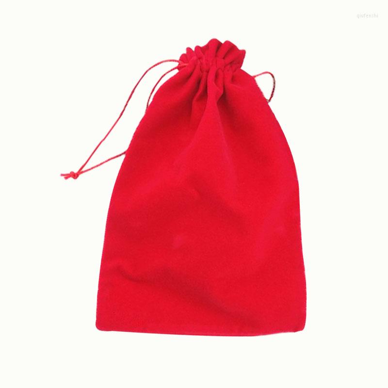 

Jewelry Pouches 10pcs 20x30cm Makeup Organizer Big Size Velvet Pouch With Drawstring Wedding Candy Christmas Gift Bag Packaging Bags