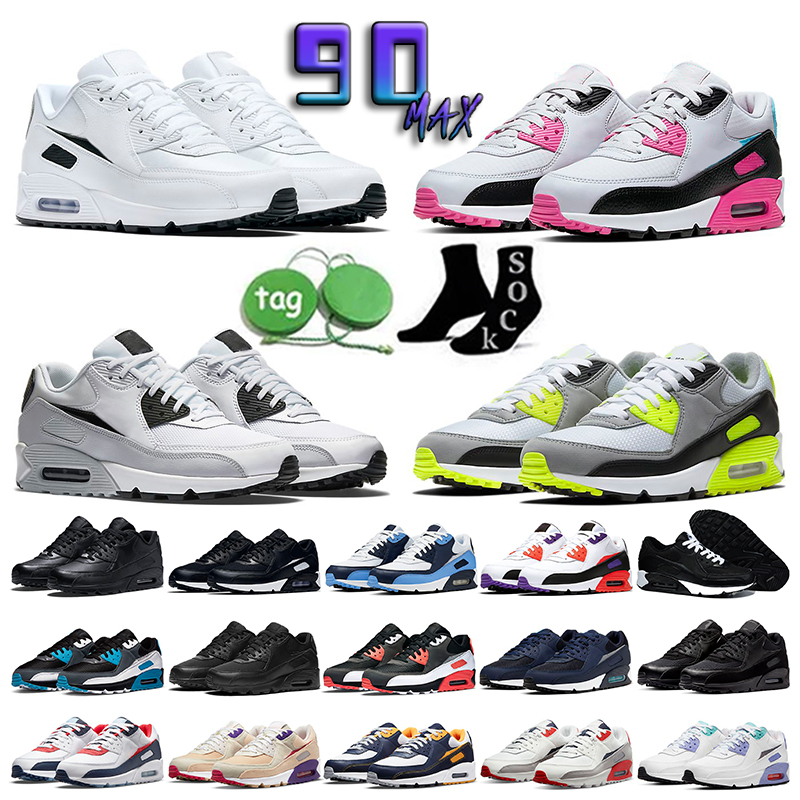 

90 90s men women airmaxs running shoes Michigan Radiant air Red Pastel mens trainers max sports sneakers runners 36-45 solosneakers, Grey