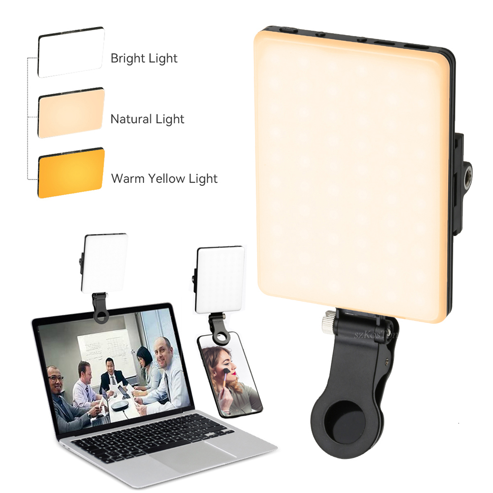 

Selfie Lights LED Mobile Phone Computer Fill in Adjustable Portable Lamp Rechargeable Clip Fill Video For Live Meeting 230210