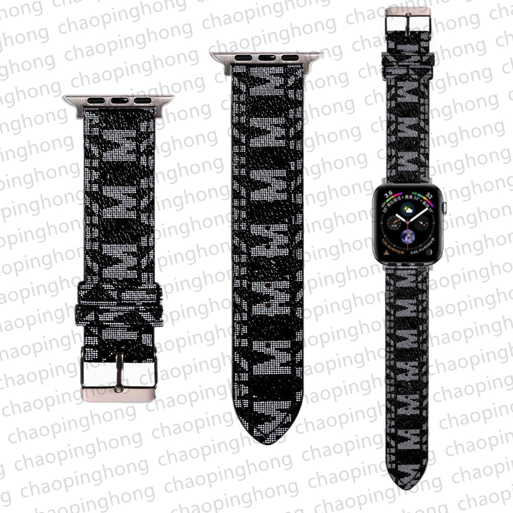 

Watch Guard Straps Designer Watchbands for Apple Watch Band 49mm 42mm 40mm 44mm iwatch 8 5 4 3 Bands Luxury PU Leather Straps Fashion Letter Printed Bracelet