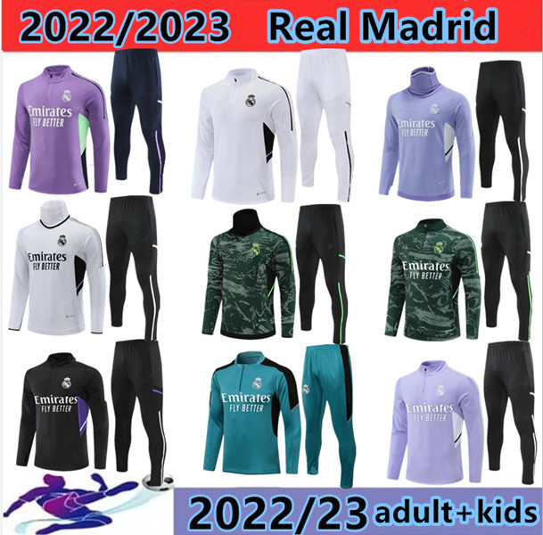 

2022-2023 Madrids TRACKSUIT set TRAINING suit 22/23 men and kids football jacket chandal futbol survetement size S-2XL 08, 14