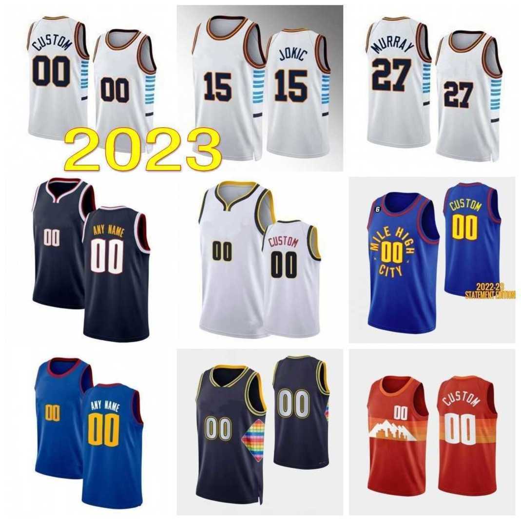 

City Basketball Nikola 15 Michael Porter Jr Jersey Jokic 1 Aaron Gordon 50 Jeff Green 32 Zeke Nnaji 22 Jamal Murray 27 Caldwell-Pope Navy White Yellow Men Kids, As