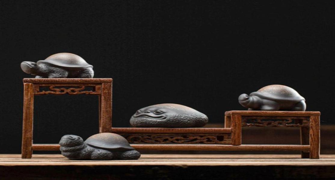 

Vintage Ceramic Handmade Tortoise Tea Pet Purple Clay Office Desktop Bonsai Mini Cute Turtle Ornament Animal Figurine Home Decor6692464