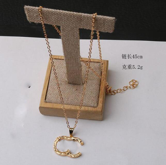 

Designer Pendant Necklaces C Letter Jewelry 18K Gold Plated Crystal Rhinestone Necklace Women Choker Accessories