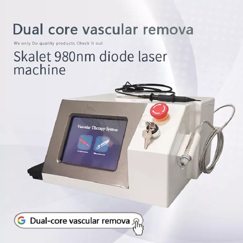 

980nm Diode Laser Vascular Removal Other Beauty Equipment Red Blood Vessels Spider Veins Face Vein Remover Lazer Therapy with Cold Hammer